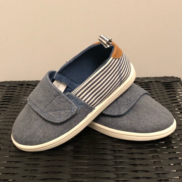 Joe Fresh 9T Denim Striped Velcro Boat Shoes - Picture 11 of 13